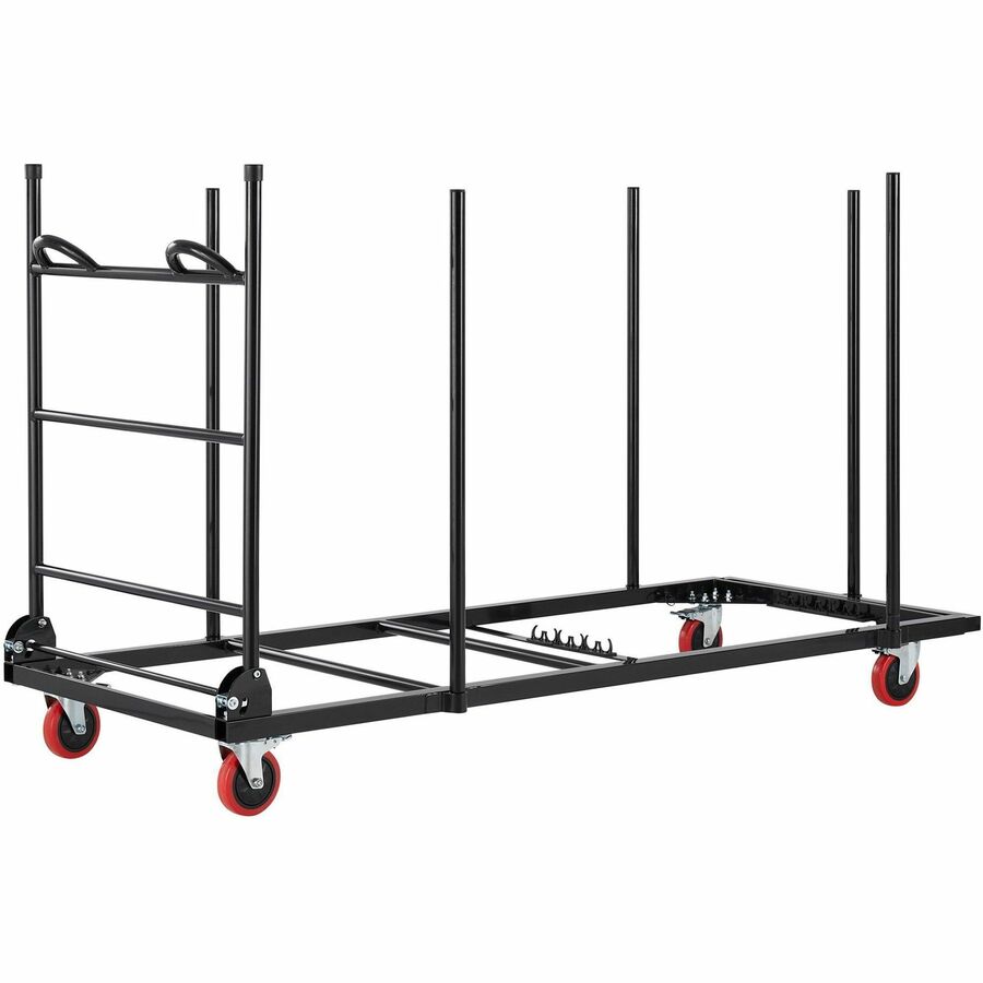 Lorell Blow-Mold Rectangular Table Trolley Cart - Steel - 30.25" Width x 75.88" Depth x 45.25" Height - Charcoal - For 2