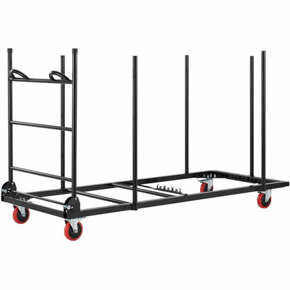 Lorell Blow-Mold Rectangular Table Trolley Cart - Steel - 30.25" Width x 75.88" Depth x 45.25" Height - Charcoal - For 2