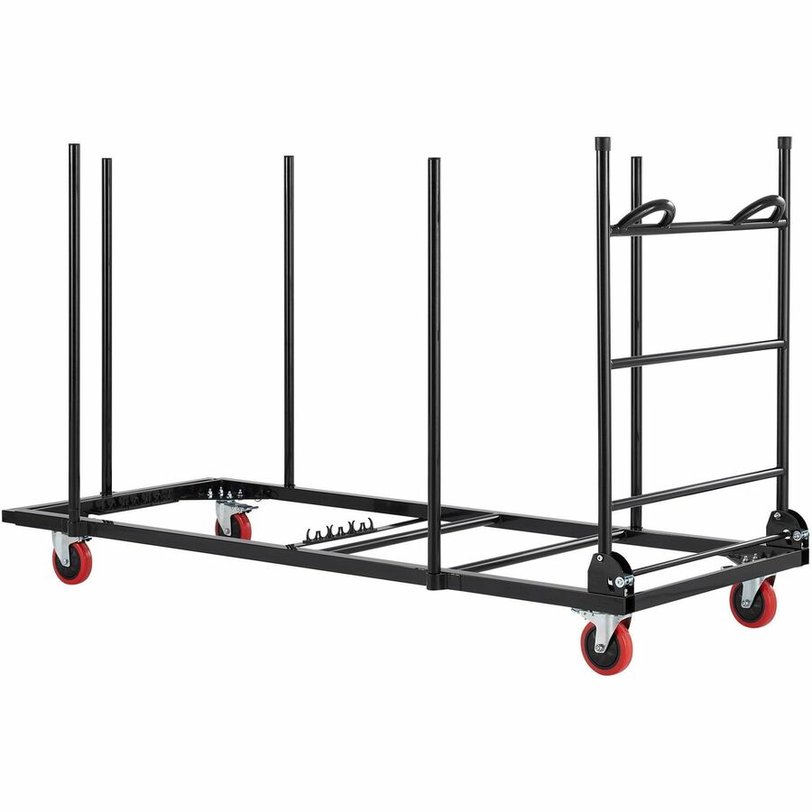 Lorell Blow-Mold Rectangular Table Trolley Cart - Steel - 30.25" Width x 75.88" Depth x 45.25" Height - Charcoal - For 2
