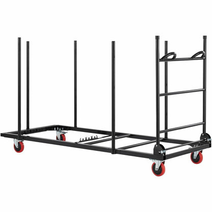 Lorell Blow-Mold Rectangular Table Trolley Cart - Steel - 30.25" Width x 75.88" Depth x 45.25" Height - Charcoal - For 2