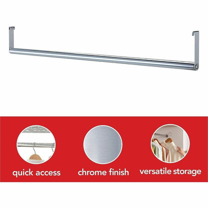 Lorell Industrial Wire Shelving Garment Hanger Bar - x 36" Length - for Garment, Coat - Chrome - 1 Each