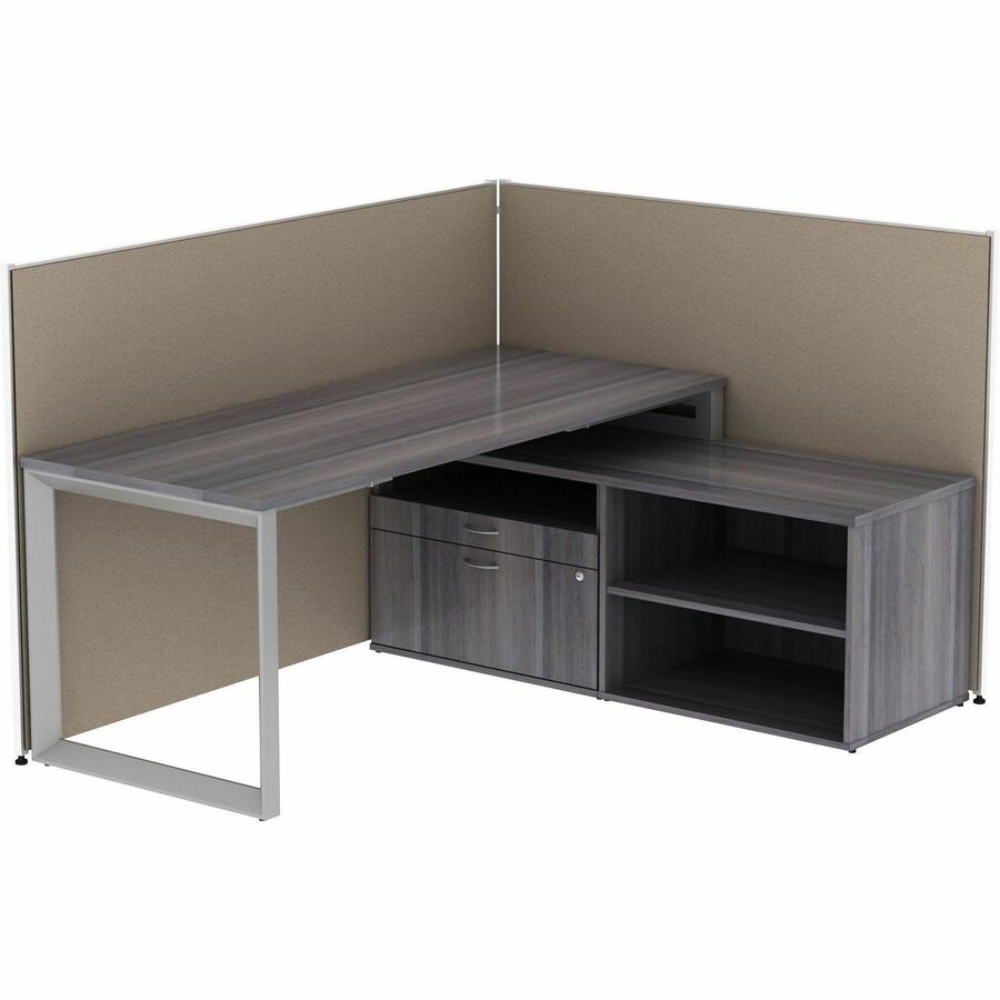 Lorell Panel System Partition Fabric Panel - 72.5" Width x 60" Height - Steel Frame - Gray - 1 Each