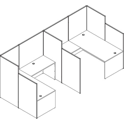 Lorell 180-degree Straight Panel Connectors - 1.25" Width x 2.25" Depth x 0.63" Height - Aluminum - Aluminum - 1 Set