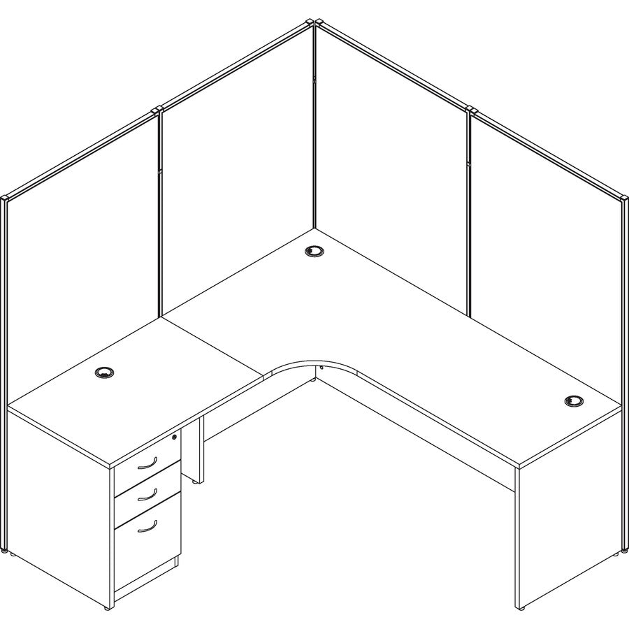 Lorell 180-degree Straight Panel Connectors - 1.25" Width x 2.25" Depth x 0.63" Height - Aluminum - Aluminum - 1 Set