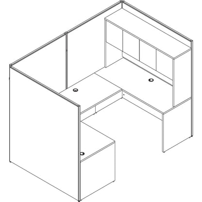 Lorell 180-degree Straight Panel Connectors - 1.25" Width x 2.25" Depth x 0.63" Height - Aluminum - Aluminum - 1 Set