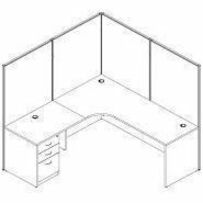 Lorell 90-Degree Panel Connectors - 2.25" Width x 2.25" Depth x 0.63" Height - Aluminum - Aluminum - 1 Set