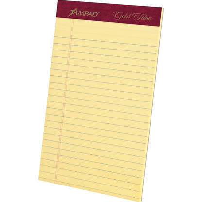 TOPS Gold Fibre Premium Jr. Legal Writing Pads - 50 Sheets - Watermark - Stapled/Glued - 0.28" Ruled - 20 lb Basis Weigh