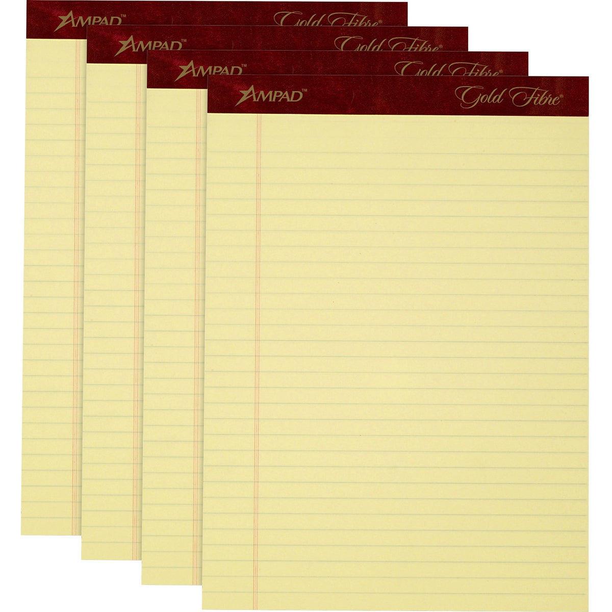 TOPS Gold Fibre Premium Rule Writing Pads - Letter - 50 Sheets - Watermark - Stapled/Glued - 0.34" Ruled - 20 lb Basis W