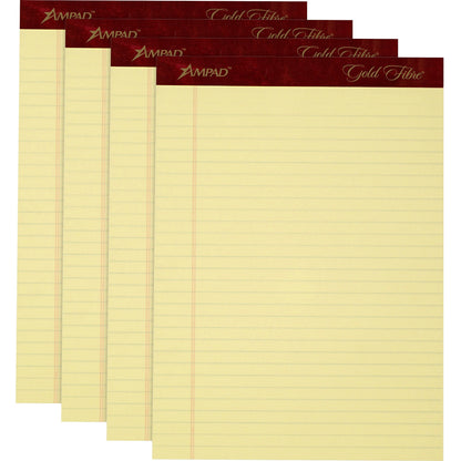 TOPS Gold Fibre Premium Rule Writing Pads - Letter - 50 Sheets - Watermark - Stapled/Glued - 0.34" Ruled - 20 lb Basis W