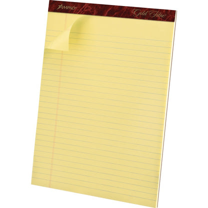 TOPS Gold Fibre Premium Rule Writing Pads - Letter - 50 Sheets - Watermark - Stapled/Glued - 0.34" Ruled - 20 lb Basis W