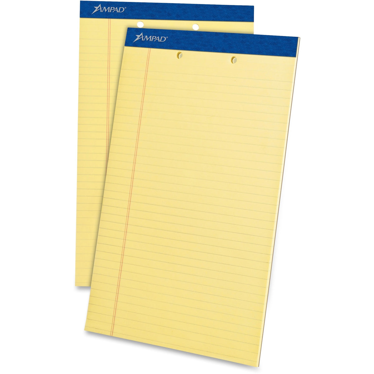 Ampad Writing Pad - 50 Sheets - Stapled - 0.34" Ruled - 2 Hole(s) - 15 lb Basis Weight - Legal - 8 1/2" x 14" Sheet Size