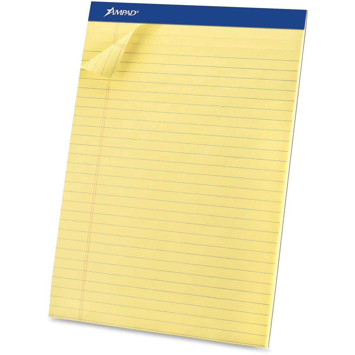 Ampad Basic Perforated Writing Pads - Legal - 50 Sheets - Stapled - 0.34" Ruled - 15 lb Basis Weight - Legal - 12 / Doze