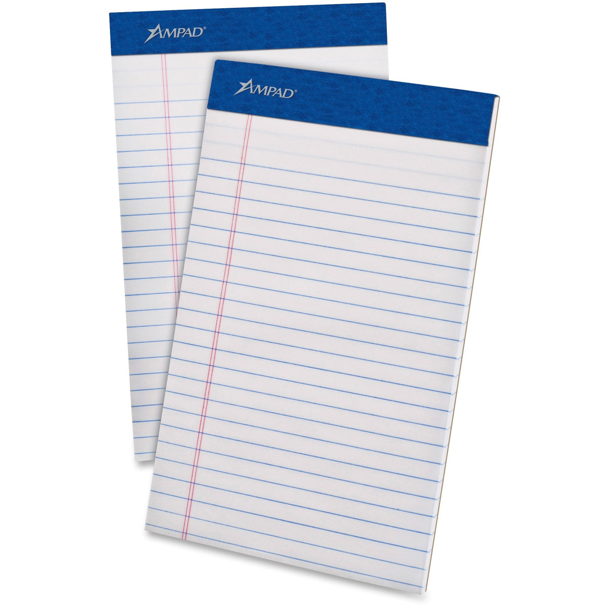 Ampad Perforated Ruled Pads - 50 Sheets - Stapled - 0.28" Ruled - 20 lb Basis Weight - 5" x 8" Sheet Size - White Paper 