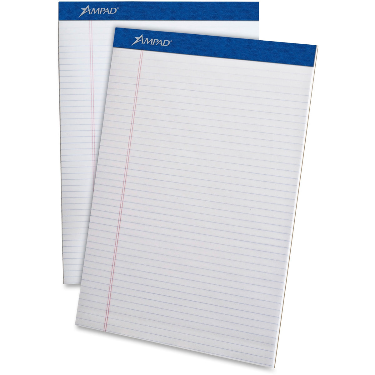 Ampad Perforated Ruled Pads - Letter - 50 Sheets - Stapled - 0.25" Ruled - 20 lb Basis Weight - Letter - 12 / Dozen