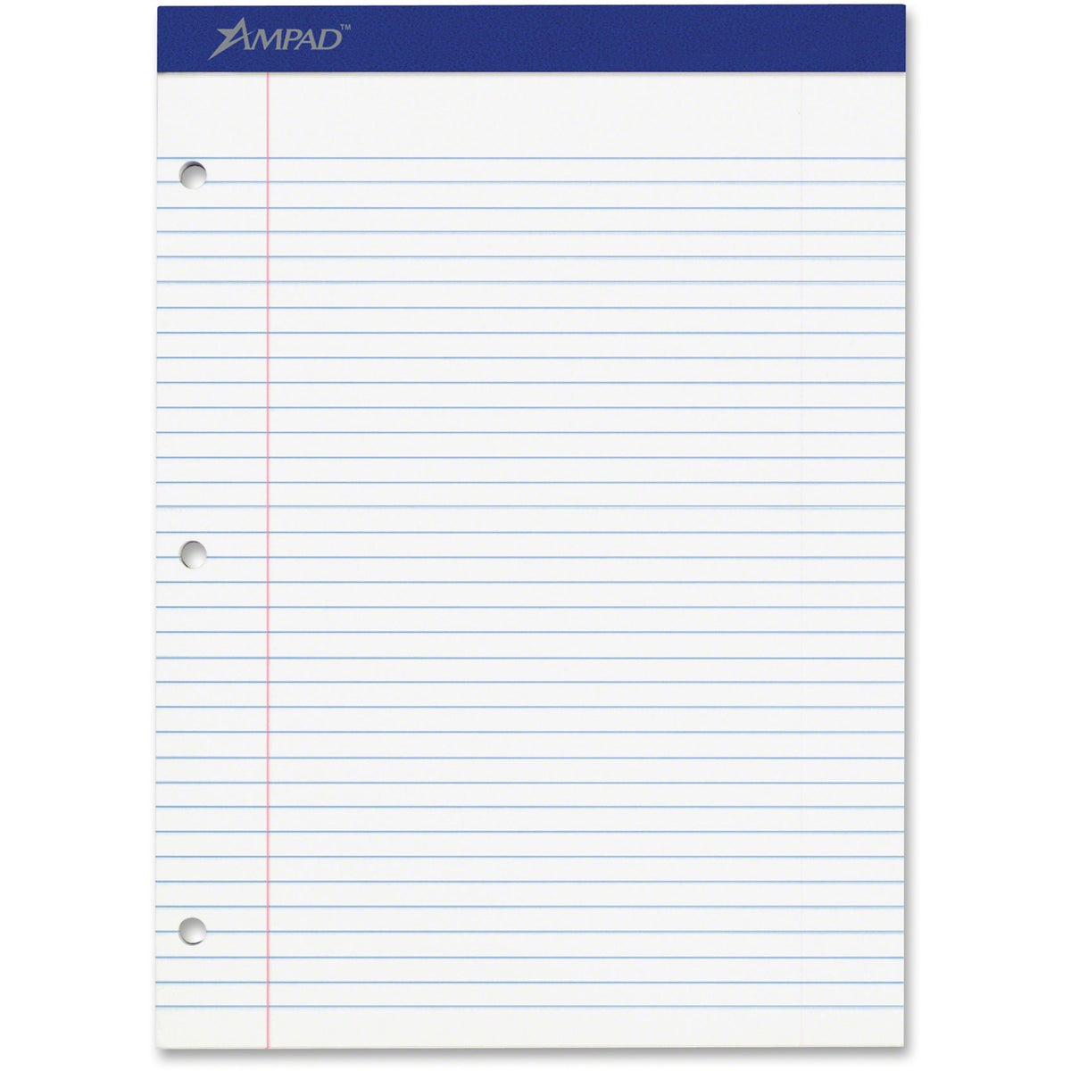 Ampad Double Sheet Writing Pad - 100 Sheets - Stapled - Both Side Ruling Surface - 0.28" Ruled - 15 lb Basis Weight - Le