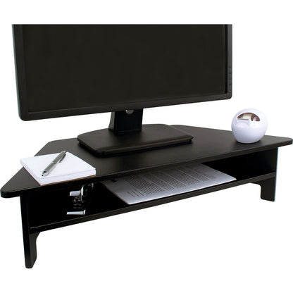 Victor High Rise Monitor Stand - 7.50" Height x 27" Width x 11.50" Depth - Wood, Laminate - Black - 1 Each