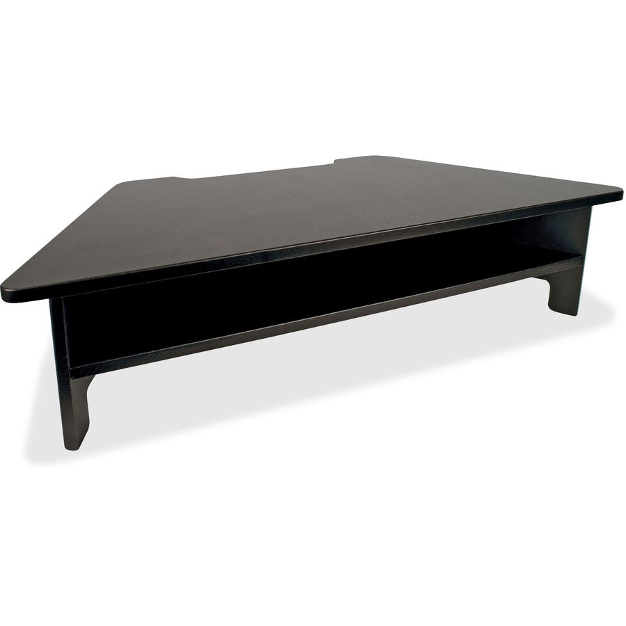 Victor High Rise Monitor Stand - 7.50" Height x 27" Width x 11.50" Depth - Wood, Laminate - Black - 1 Each