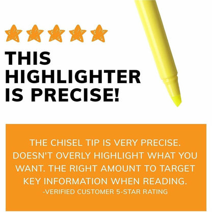 BIC Brite Liner Highlighters - Fluorescent Yellow Ink - Water Based - 24 / Box