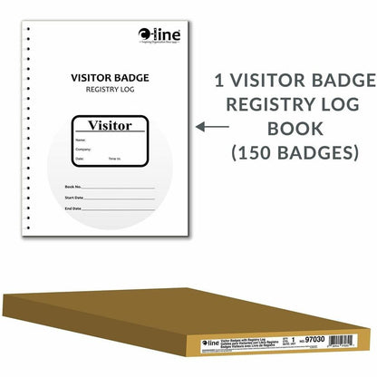 C-Line Registry Log Visitor Badges - Carbonless Copy - White - 1 Box