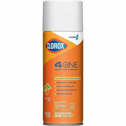 CloroxPro™ 4 in One Disinfectant & Sanitizer - 14 fl oz (0.4 quart) - Fresh Citrus Scent - Deodorize, Disinfectant - Ora