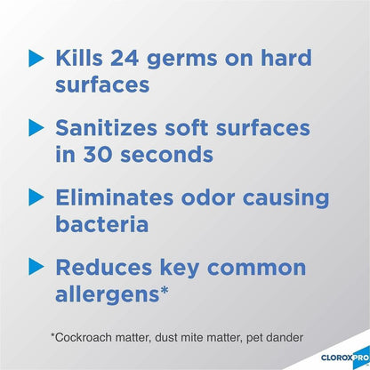 CloroxPro™ 4 in One Disinfectant & Sanitizer - 14 fl oz (0.4 quart) - Fresh Citrus Scent - Deodorize, Disinfectant - Ora