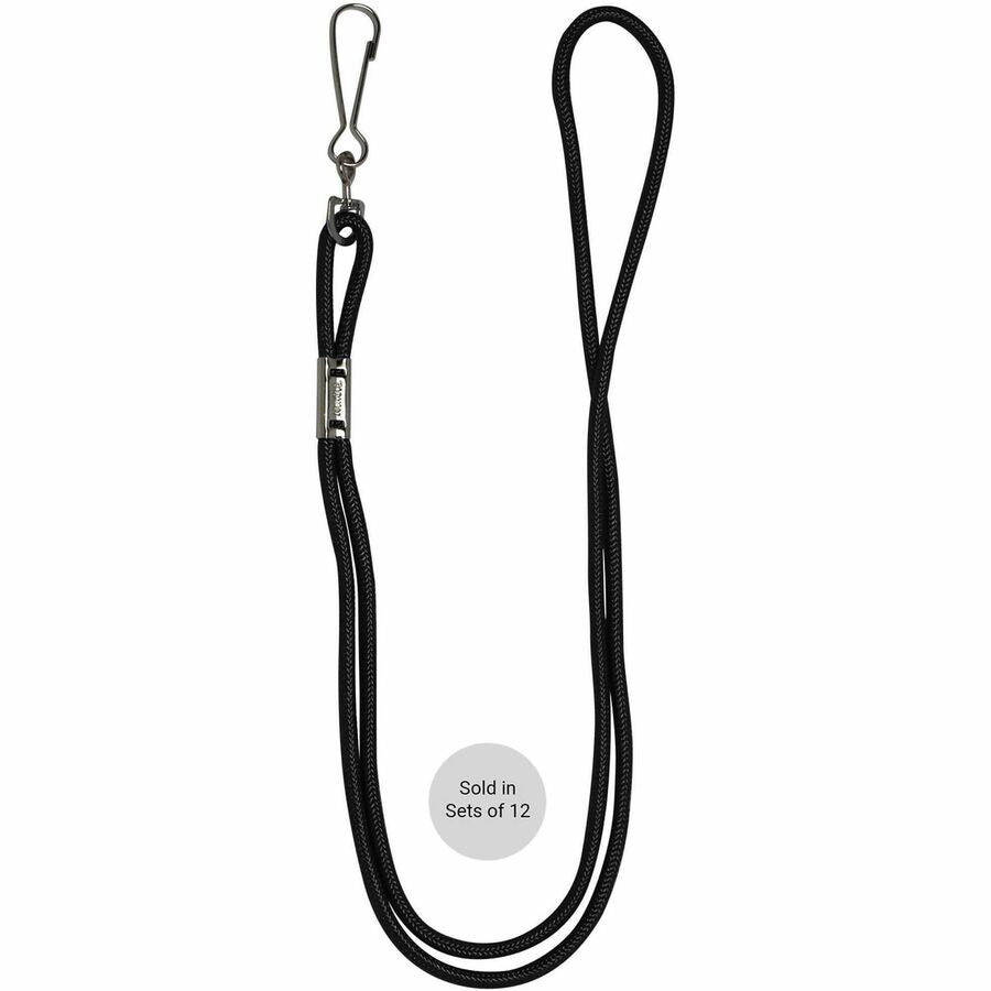 Champion Sports Heavy-duty Nylon Lanyard - 10" Length - Black - Nylon - 1 Pack