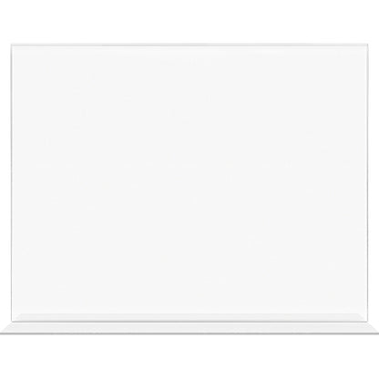 Deflecto Anti-Glare Double-sided Sign Holder - Landscape - 8.7" Height x 11.1" Width x 3.3" Depth - Acrylic - Clear - 1 