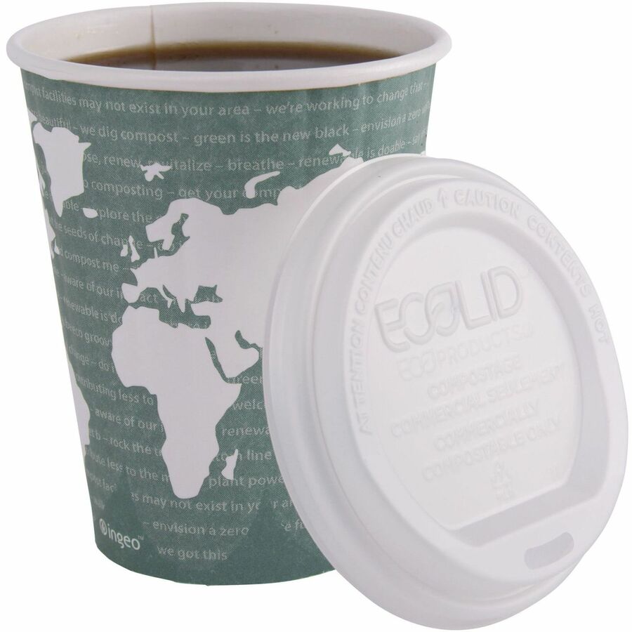 Eco-Products 12 oz World Art Insulated Hot Beverage Cups - 12 fl oz - Green - Hot Drink - 600 / Carton