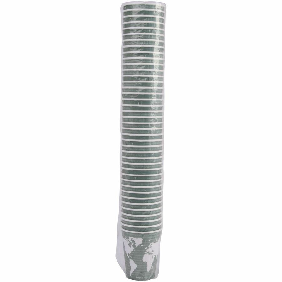 Eco-Products 12 oz World Art Insulated Hot Beverage Cups - 12 fl oz - Green - Hot Drink - 600 / Carton