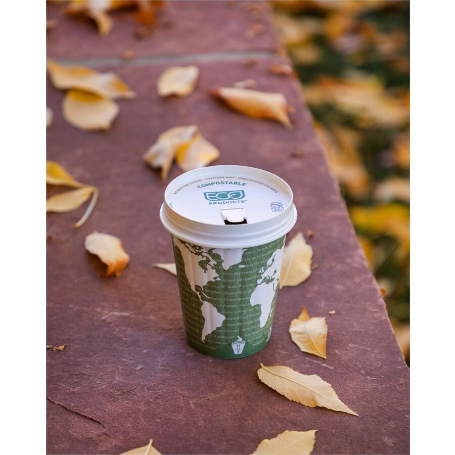 Eco-Products 12 oz World Art Insulated Hot Beverage Cups - 12 fl oz - Green - Hot Drink - 600 / Carton