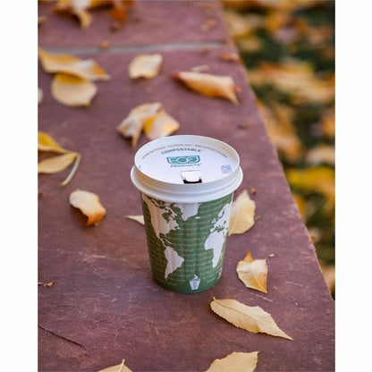 Eco-Products 12 oz World Art Insulated Hot Beverage Cups - 12 fl oz - Green - Hot Drink - 600 / Carton
