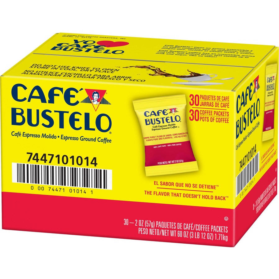 Café Bustelo® Ground Espresso Coffee - Regular - Dark - 2 oz - Ground - Espresso Blend - 30 / Carton