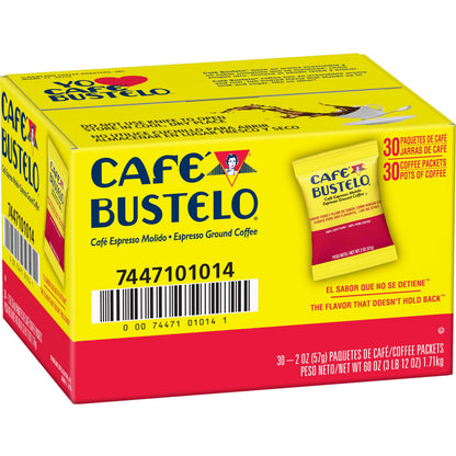Café Bustelo® Ground Espresso Coffee - Regular - Dark - 2 oz - Ground - Espresso Blend - 30 / Carton