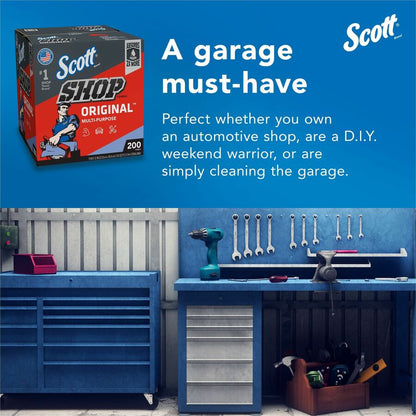 Scott Original Shop Towels - For Window, Garage - 12" Length x 9" Width - Recommended For: Grease Remover, Liquid Remove