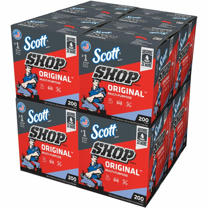 Scott Original Shop Towels - For Window, Garage - 12" Length x 9" Width - Recommended For: Grease Remover, Liquid Remove