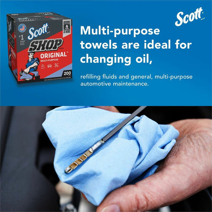 Scott Original Shop Towels - For Window, Garage - 12" Length x 9" Width - Recommended For: Grease Remover, Liquid Remove