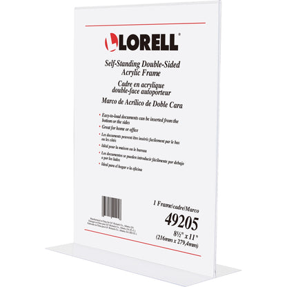 Lorell Double-sided Frame - 8.50" Holding Width x 11" Holding Height - Rectangular Shape - Double Sided - Countertop - A