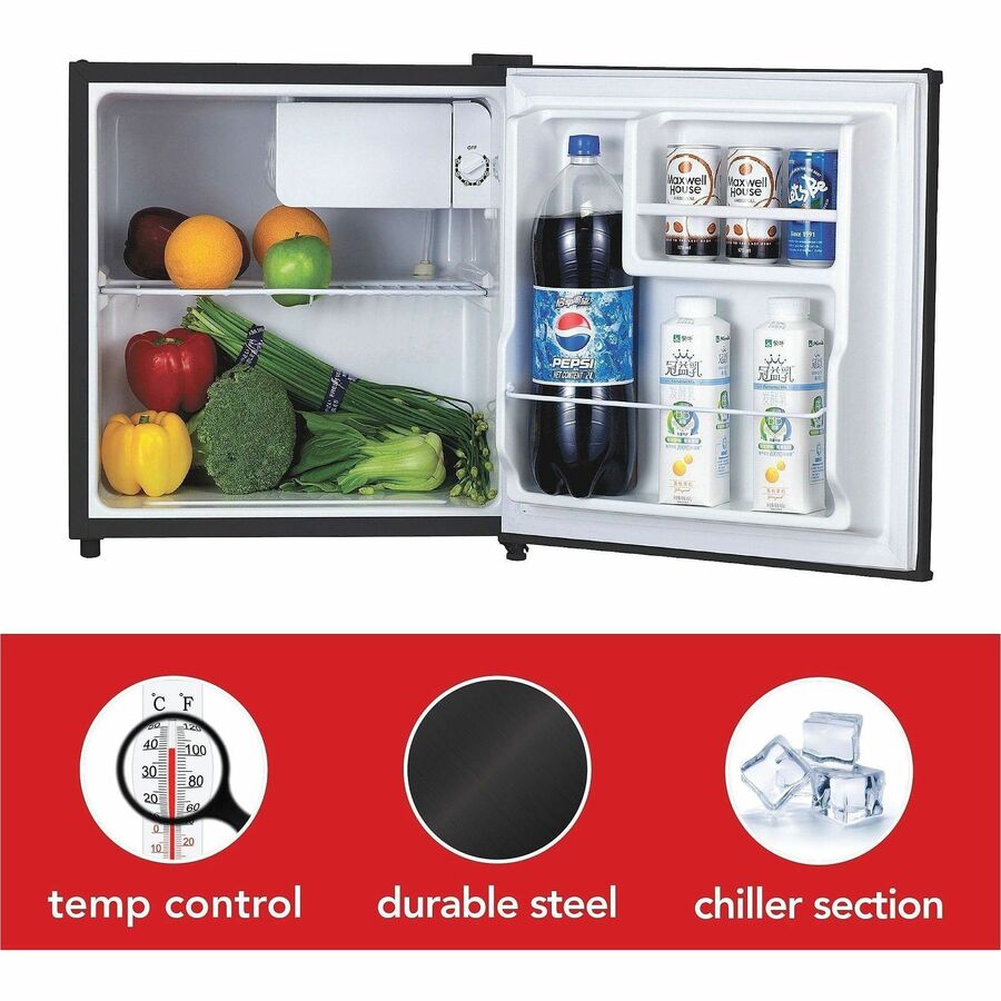 Lorell Compact Refrigerator - 1.60 ft³ - Manual Defrost - Manual Defrost - Reversible - 1.60 ft³ Net Refrigerator Capaci
