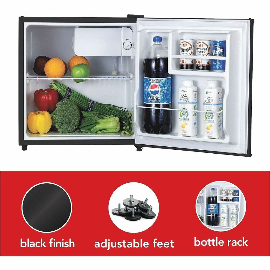 Lorell Compact Refrigerator - 1.60 ft³ - Manual Defrost - Manual Defrost - Reversible - 1.60 ft³ Net Refrigerator Capaci