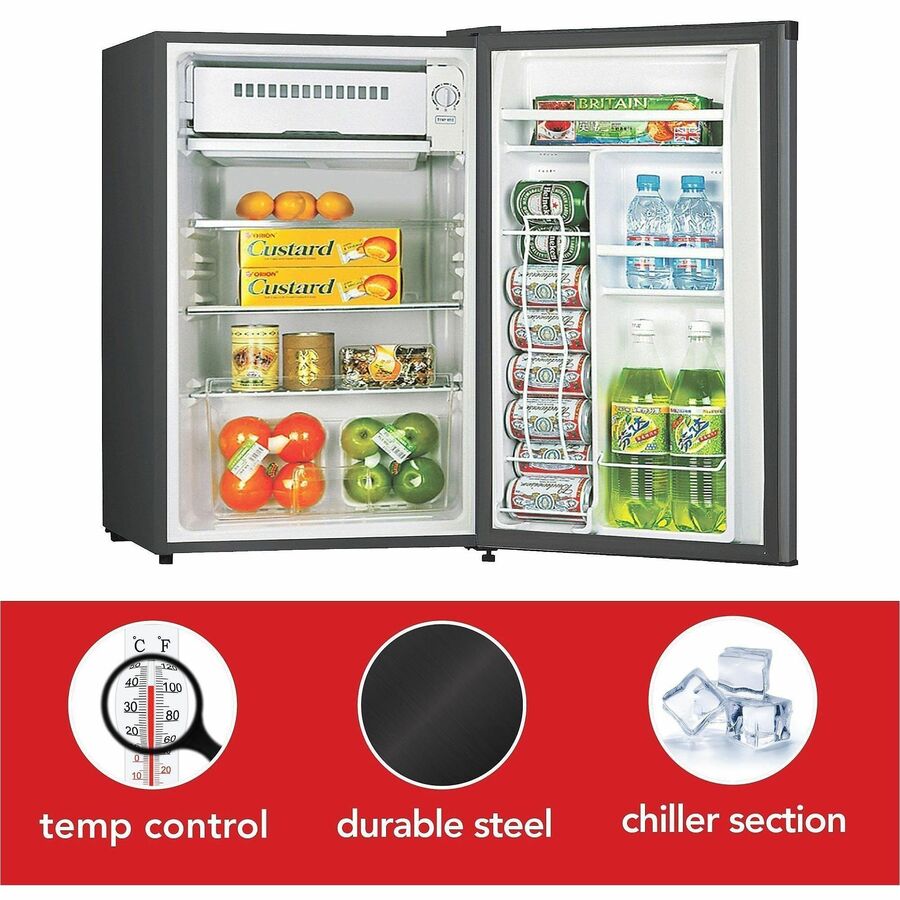 Lorell Compact Refrigerator - 3.20 ft³ - Manual Defrost - Manual Defrost - Reversible - 3.20 ft³ Net Refrigerator Capaci