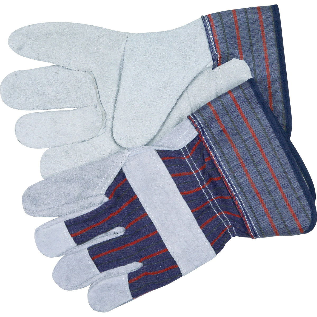 MCR Safety Leather Palm Economy Safety Gloves - X-Large Size - Leather - Blue - For Assembling, Construction, Landscape 