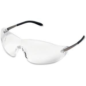 Crews BlackJack Metal Alloy Safety Glasses - Eye, Ultraviolet Protection - Clear Lens - Chrome Frame - 1 Each