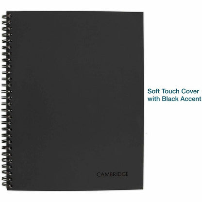 Mead Action Planner Business Notebook - Twin Wirebound - 9.50" Height x 7.5" Width x 0.6" Length - Black Cover - 1 Each