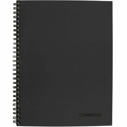 Mead Action Planner Business Notebook - Twin Wirebound - 9.50" Height x 7.5" Width x 0.6" Length - Black Cover - 1 Each