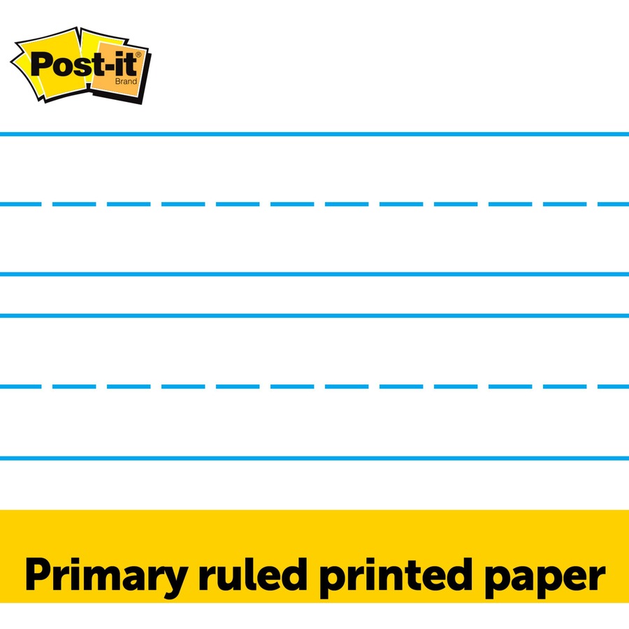 Post-it® Tabletop Easel Pad with Primary Lines - 20 Sheets - Stapled - Primary Blue Margin - 18.50 lb Basis Weight - 20"