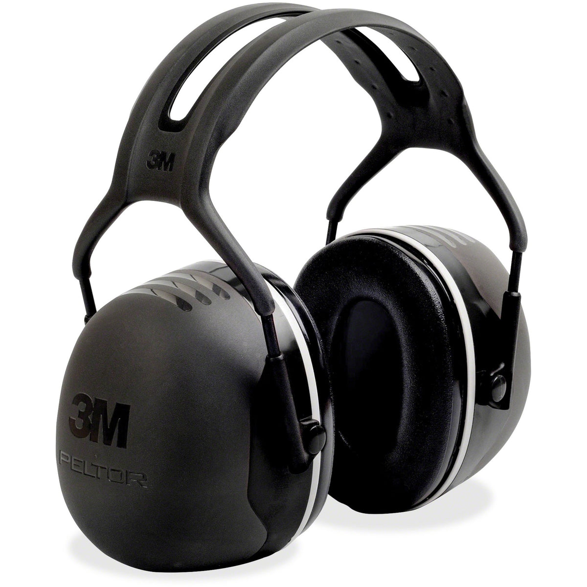 Peltor X-Series Over-The-Head X5 Earmuffs - Noise, Noise Reduction Rating Protection - Steel, Steel - Black - 1 Each