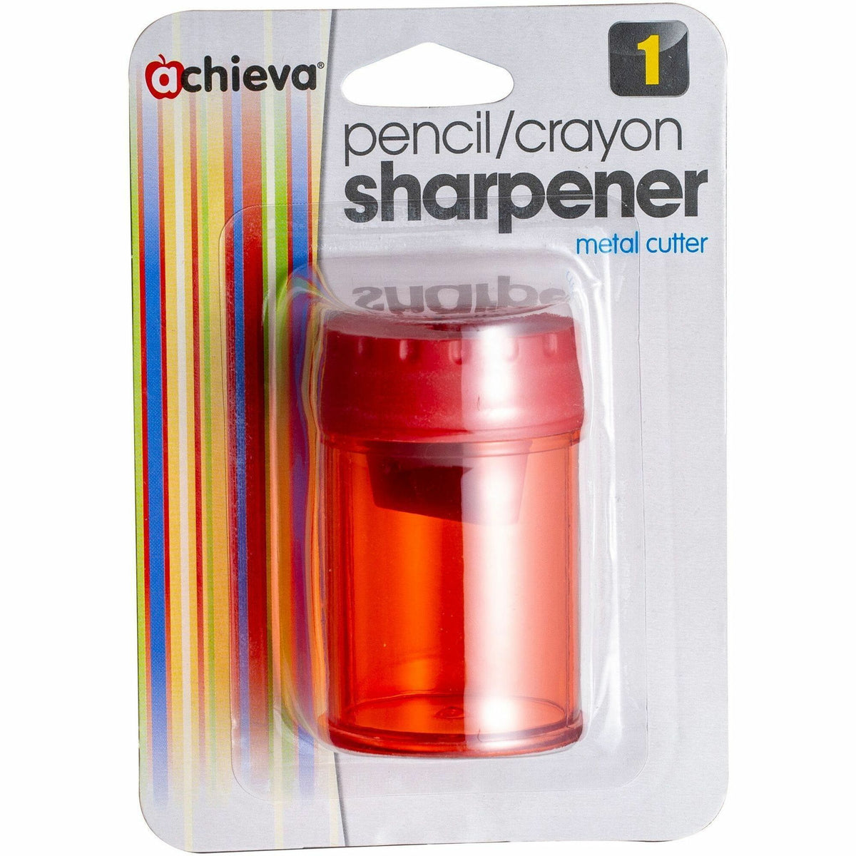 Officemate Double Barrel Pencil/Crayon Sharpener - 2 Hole(s) - 2.1" Height x 1.4" Width x 1.4" Depth - Translucent Red -