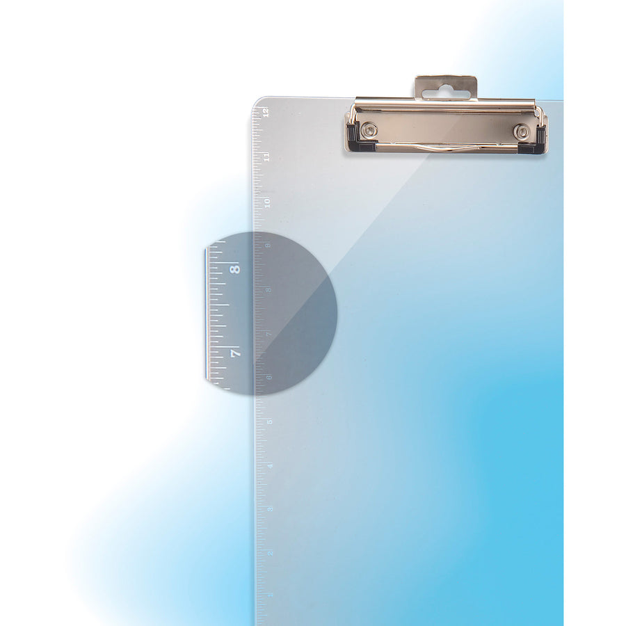 Officemate Transparent Clipboard - 0.50" Clip Capacity - 8 1/2" x 11" Sheet Size - Plastic - Clear - 1 Each