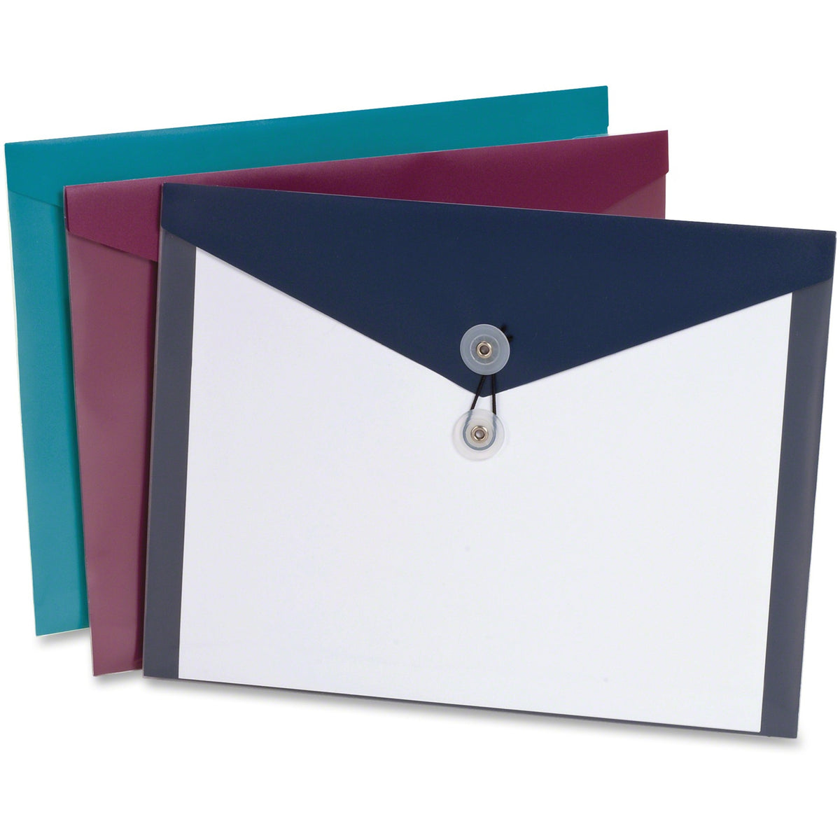 Pendaflex ViewFront Poly Envelopes - Booklet - A4 - 12 1/2" Width - Assorted, Teal, Burgundy - Poly, Polypropylene - 4 /