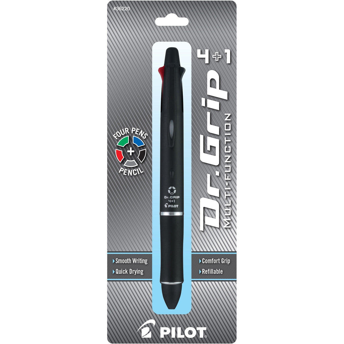 Pilot Dr. Grip Multi 4Plus1 Retractable Pen/Pencil - Fine Pen Point - 0.7 mm Pen Point Size - 2HB Pencil Grade - 0.5 mm 
